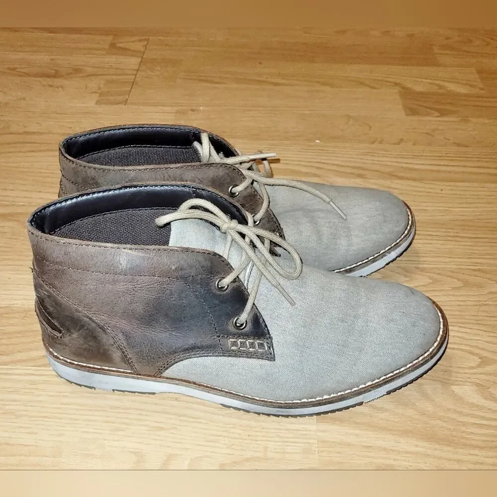 Thomas and Vine Mens Leather Chukka Boot Oxfords Size 9 Brown/Gray